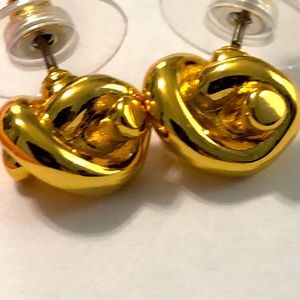 Pair of Kate spade earrings gold plated knot